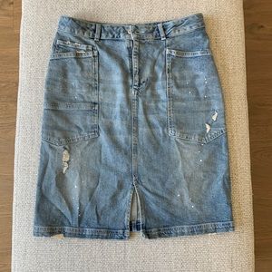 Pilcro / High-rise Jean Midi Skirt / Size 8